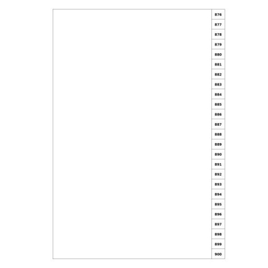 Indices/Dividers white 250 GSM (premium card) 876-900 unpunched