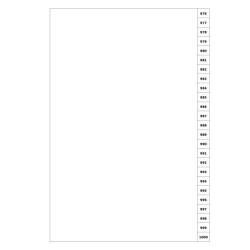 Indices/Dividers white 250 GSM (premium card) 976-1000 unpunched