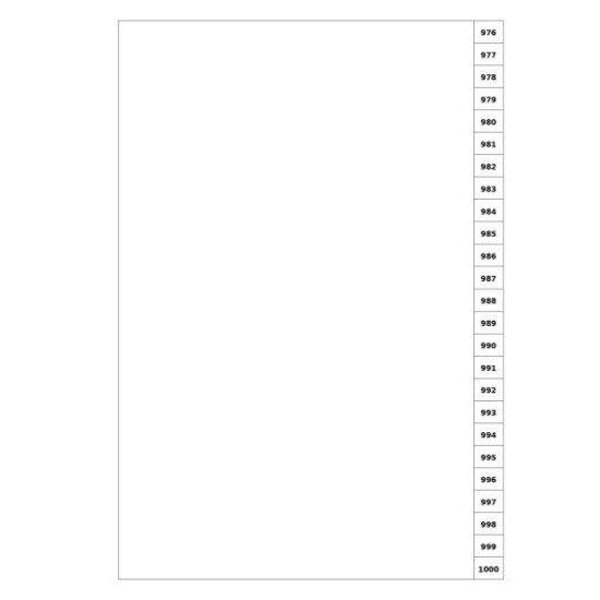 Indices/Dividers white 250 GSM (premium card) 976-1000 unpunched