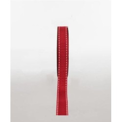 GROSGRAIN RIBBON RED WITH WHITE STITCH GROSGRAIN RIBBON RED WITH WHITE STITCH