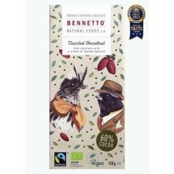 BENNETTO Organic Fair Trade Chocolate TOASTED HAZELNUT 80gr