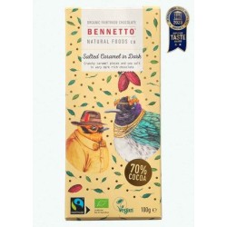 BENNETTO Organic Fair Trade Chocolate SALTED CARAMEL IN DARK 80gr