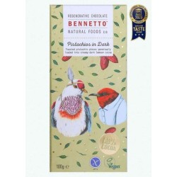 BENNETTO Organic Fair Trade Chocolate PISTACHIOS IN DARK 80gr