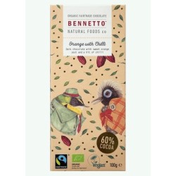 BENNETTO Organic Fair Trade Chocolate Orange with Chilli  IN DARK 80gr