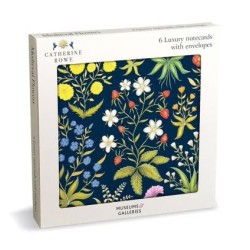 MEDIEVAL FLOWERS LUX SQ NOTECARD WALLET 6 PKT
