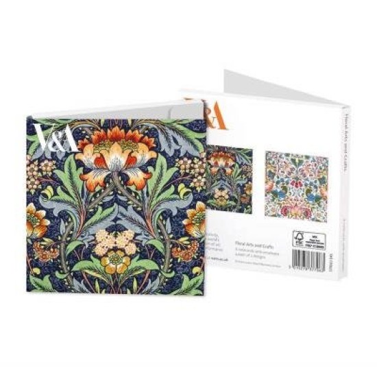 FLORAL ARTS & CRAFTS NOTECARD SET 4 X 2
