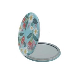 FLOWERS ON AQUA COSMETIC MIRROR FLOWERS ON AQUA COSMETIC MIRROR