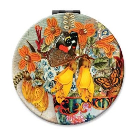 RED ADMIRAL ON KOWHAI COSMETIC MIRROR