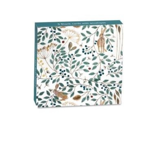HARES AND BERRIES MINI NOTECARD PKT 8