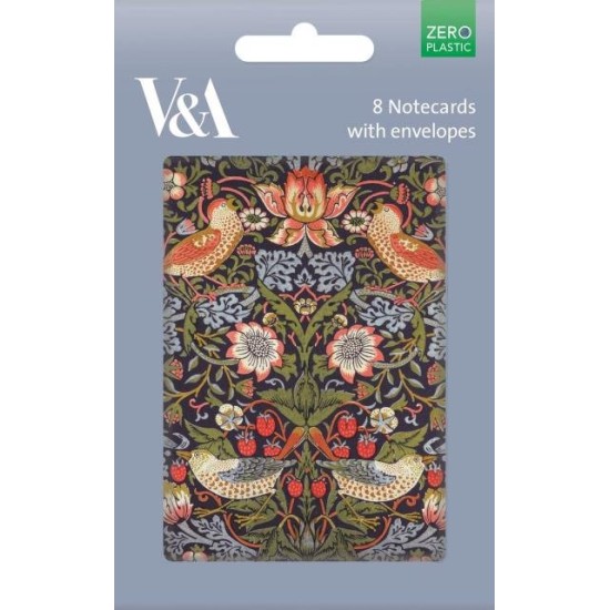 STRAWBERRY THIEF NOTECARD PK8