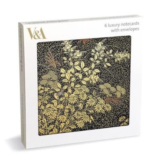 LACQUERED WRITING BOX LUX SQ NOTECARD WALLET 6 PKT