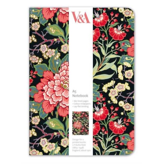 PEONY AND PRUNUS A5 LUXURY NOTEBOOK