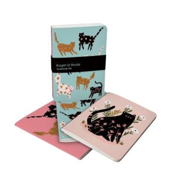CINNAMON BLUE CATS SET 3 A6 NOTEBOOKS