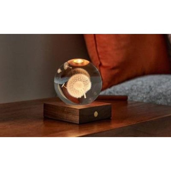 WALNUT DANDELION 3D LASER ENGRAVED LIGHT