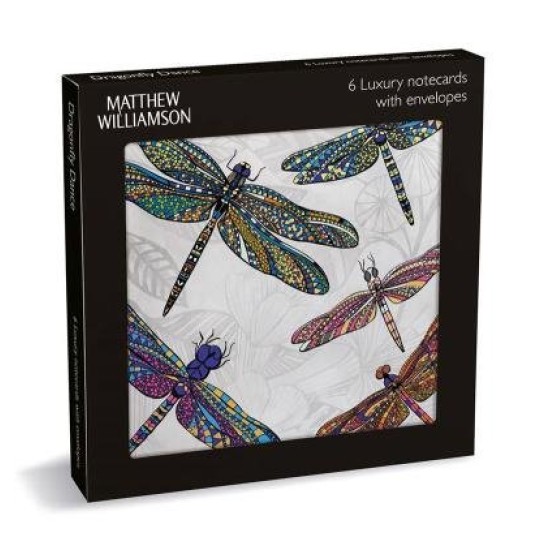 Dragonfly Dance Lux Sq Notecard Wallet 6 Pkt