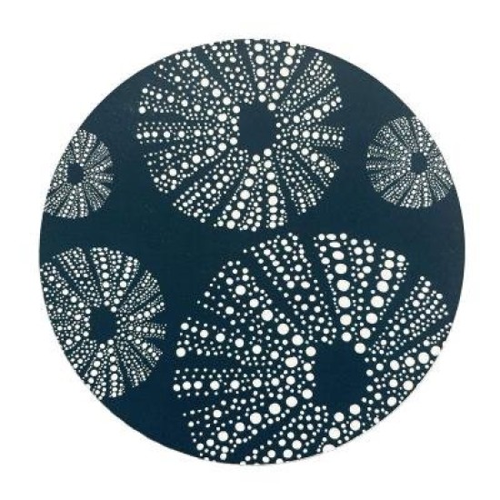Kina Teal 10cm - Round Coaster