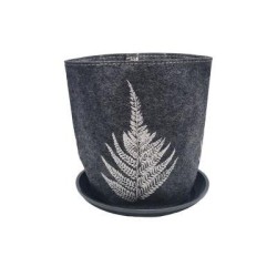 Silver Ferns On Mid Grey - Ecofelt Growbag Silver Ferns On Mid Grey - Ecofelt Growbag