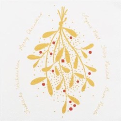 Mistletoe Gold - Christmas Luncheon Napkins Mistletoe Gold - Christmas Luncheon Napkins