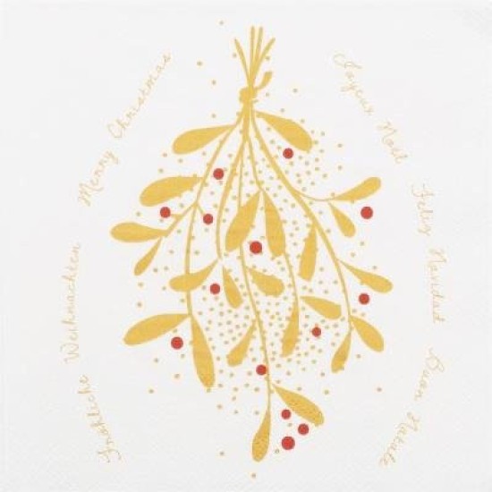 Mistletoe Gold - Christmas Luncheon Napkins