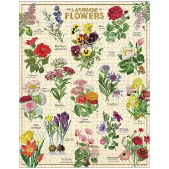CAVALLINI Language Of Flowers 1000 Pce - Vintage Puzzle