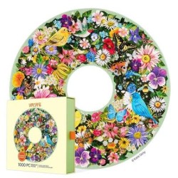 Spring Floral Wreath 1000 Pce - Round Puzzle