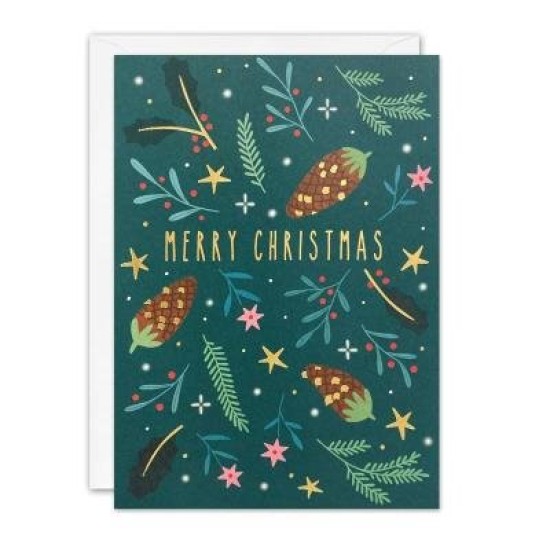 Merry Christmas Pinecones - Christmas Card