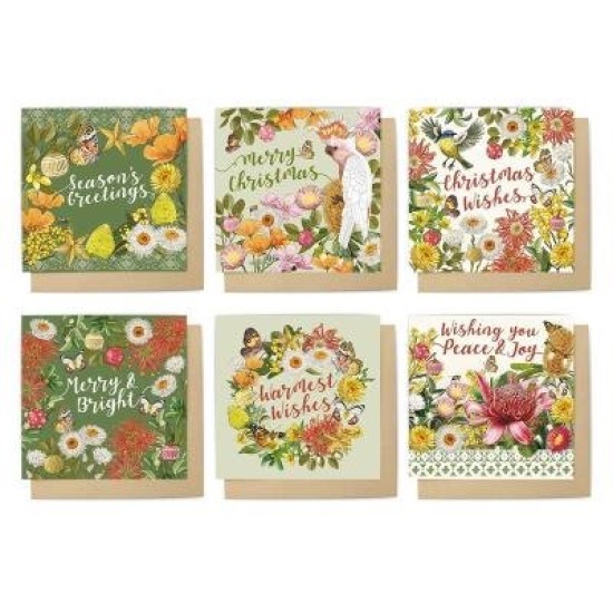 Seasons Greetings Set Of 6 - Boxed Christmas Card