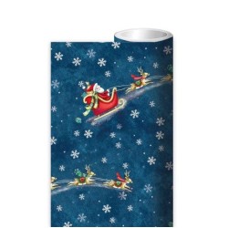 Santa Over The Rooftops - Christmas Roll Wrap