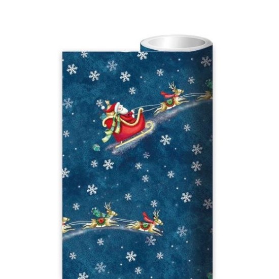 Santa Over The Rooftops - Christmas Roll Wrap