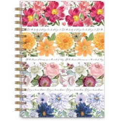 D Floral Stripe Spiral bound Journal