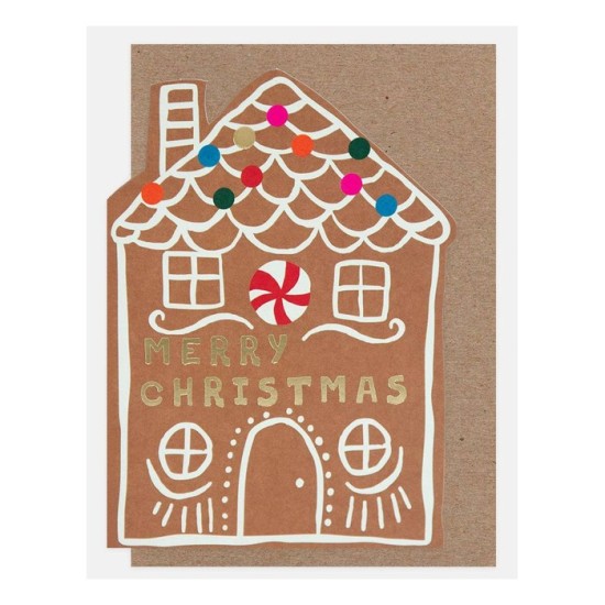 Gingerbread House - Christmas Die Cut Card