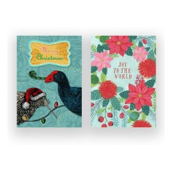 D  Pukeko, Kiwi / Wreath 8 Pkt - Christmas Card Pack