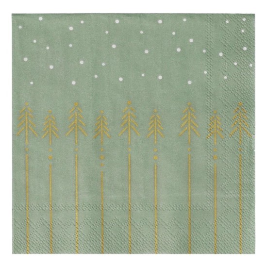 Fir Trees & Snow - Christmas Cocktail Napkins