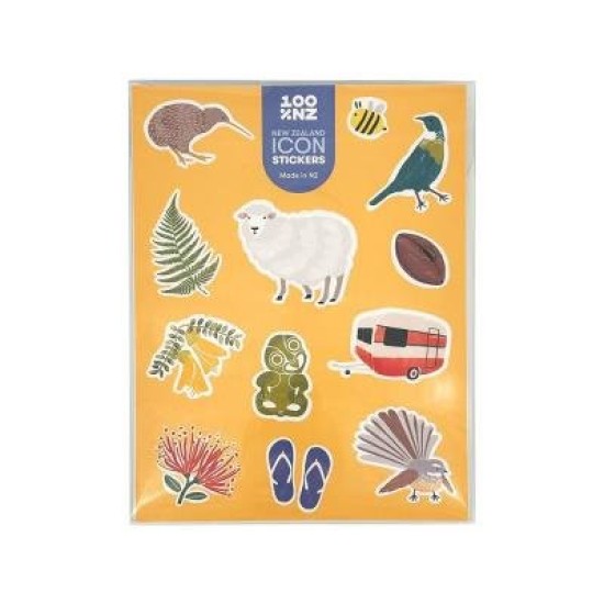 100% New Zealand NZ Icons Sticker Sheet