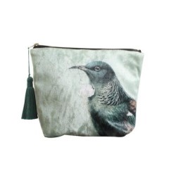 100% New Zealand Hushed Green Tui Velvet Cosmetic Bag 100% New Zealand Hushed Green Tui Velvet Cosmetic Bag