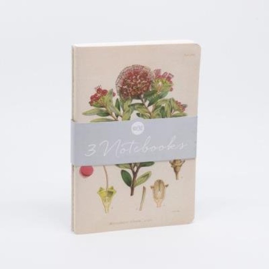100% New Zealand Botanical Illustration Notebook Set