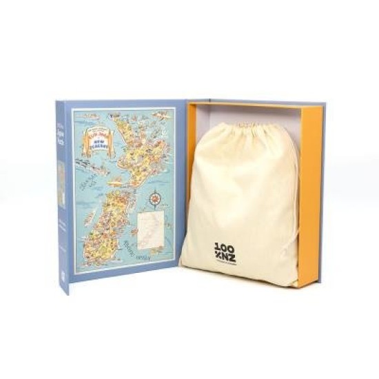 100% New Zealand 1950s Fun Map Jigsaw Puzzle