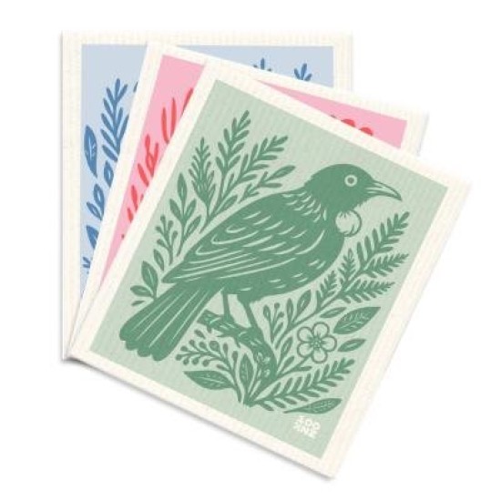100% New Zealand Swedish Dishcloths - Woodcut