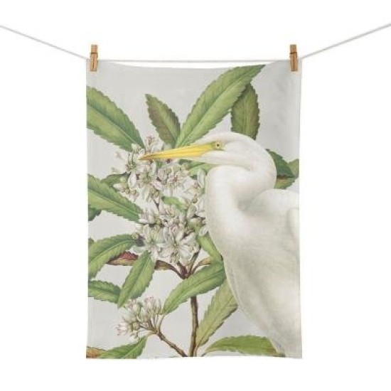 100% New Zealand Birds & Botanicals Heron Tea Towel