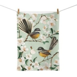 100% New Zealand Chatty Fantails Tea Towel 100% New Zealand Chatty Fantails Tea Towel